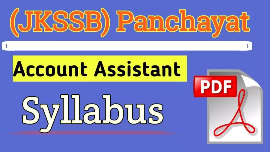 Jkssb Finance Accounts Assistant (Faa)  Syllabus[2022]