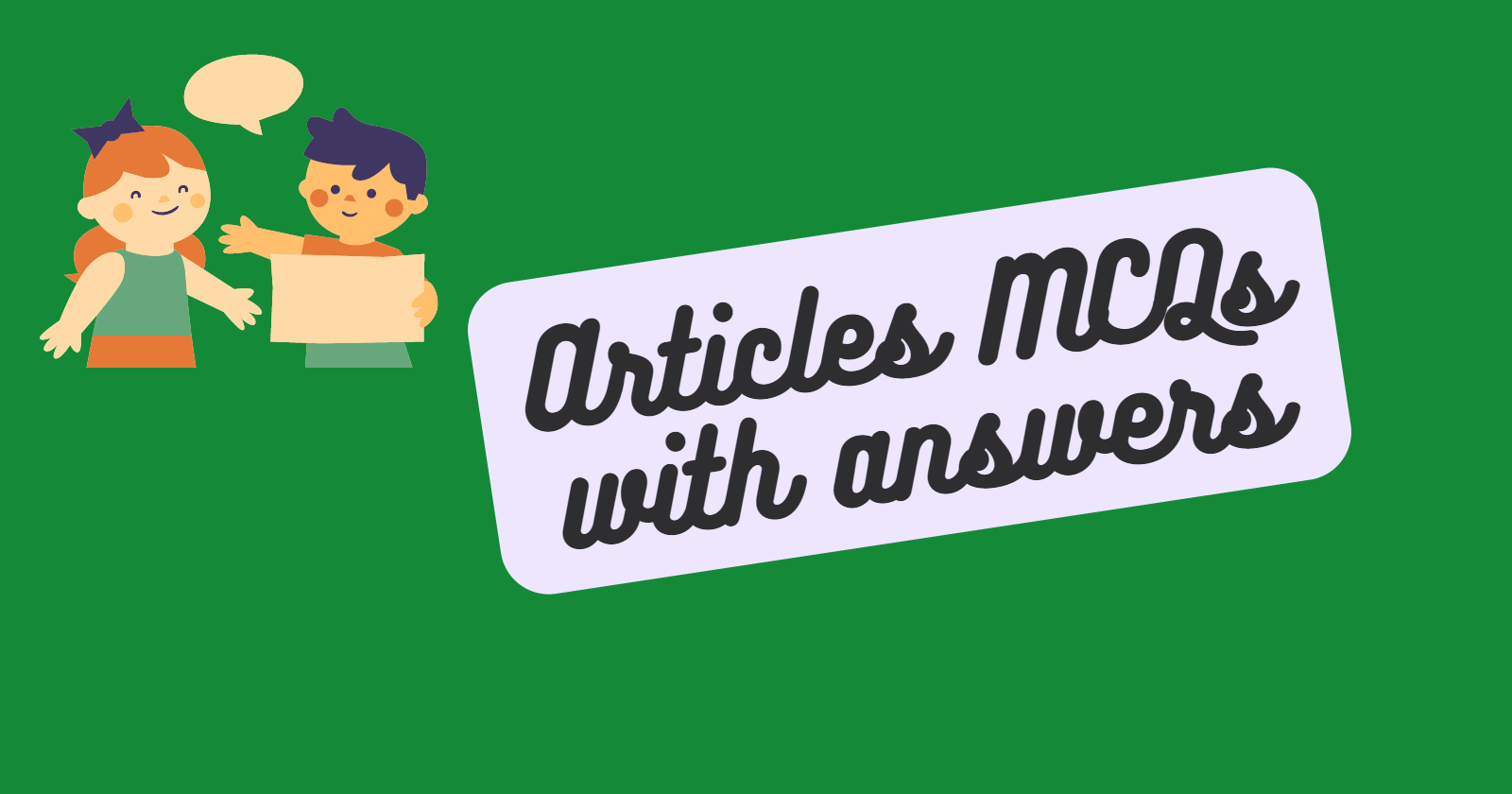 Articles MCQs with answers