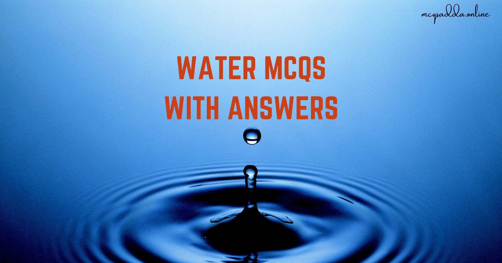 Water MCQs with answers